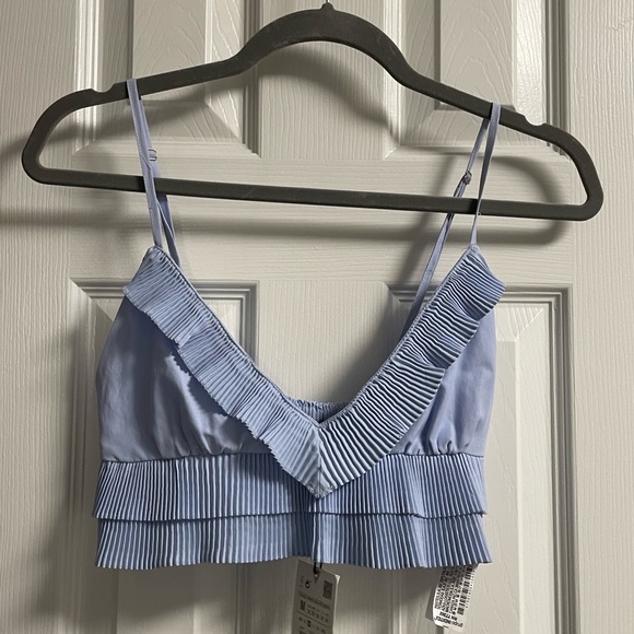 Blue Zara Ruffle Tank - Picture 2 of 2